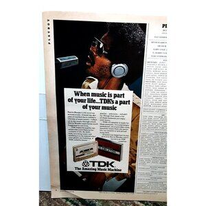 1980 Stevie Wonder TDK Music Machine Cassettes Original Print Ad 80s Vintage